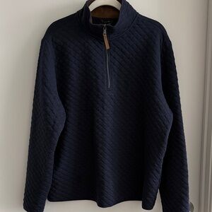 Banana Republic Men's Navy Quilted Zip-Up Sweater